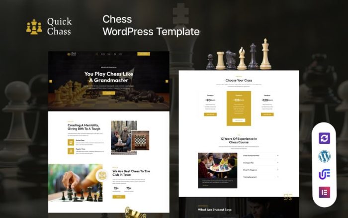 Quick Chass - Satranç Kulübü ve Masa Oyunları WordPress Teması