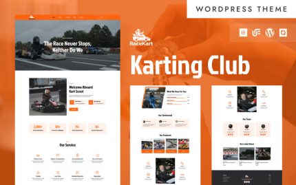 RaceKart - Go-Kart ve Yarış Sporları WordPress Elementor Teması