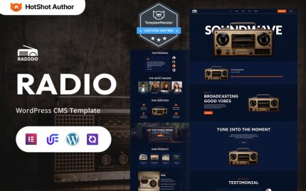 Radioo - İnternet Radyosu ve Modern Radyo WordPress Elementor Teması