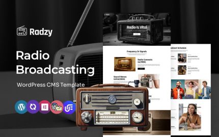 Radzy - FM Radyo ve Yayıncılık Çok Amaçlı WordPress Elementor Teması