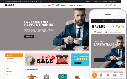 Ravado - Kahve Dükkanı ve İçecek E-Ticaret WooCommerce Teması