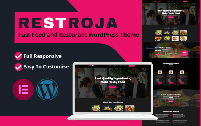 Restoran Fast Food Ve Resturant Tam Mobil Uyumlu Wordpress Teması