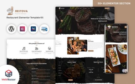 Restova - Fast Food & Restaurant Mobil Uyumlu Wordpress Teması