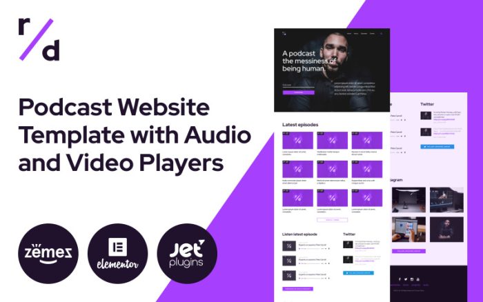 Richard Dream - Ses ve Video Oynatıcılı Podcast Web Sitesi Teması WordPress Teması