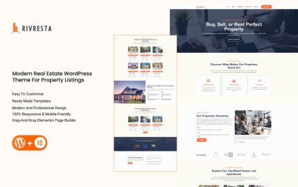 Rivresta - Emlak Listeleri için Modern Emlak WordPress Teması