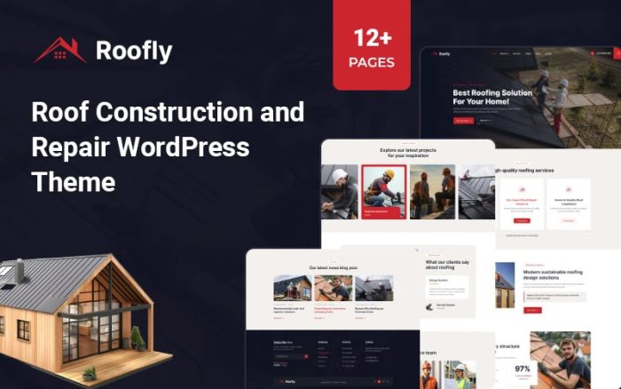 Roofly – Çatı Hizmetleri Elementor WordPress Teması