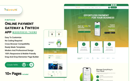 RotoMobi – Ödeme Ağ Geçidi ve Fintech Uygulaması WordPress Teması
