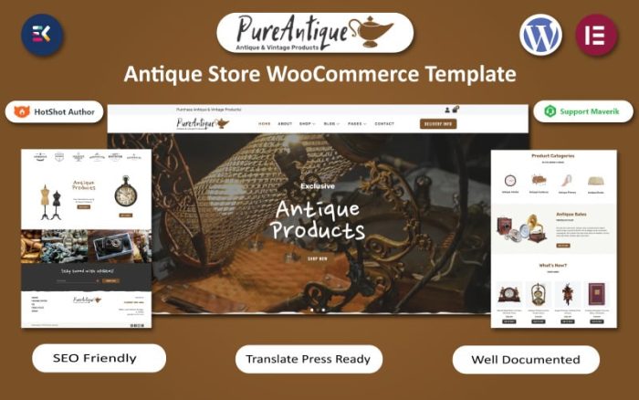 Saf Antika - Antika ve Sanat Galerisi WooCommerce Elementor Teması