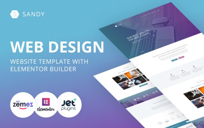 Sandy - Elementor Builder WordPress Temalı Web Tasarım Web Sitesi Teması