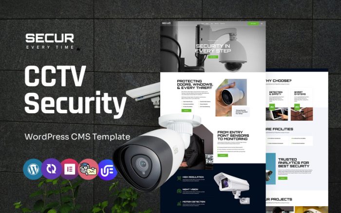 Secur - CCTV Ve Güvenlik Hizmeti Çok Amaçlı WordPress Elementor Teması