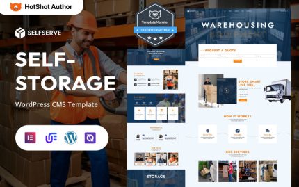 SelfServe - Self-Storage Tesisi, Paketleme Hizmetleri ve Depo WordPress Elementor Teması