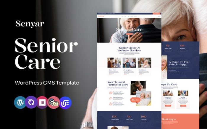 Senyar - Yaşlı Bakım ve Huzurevi Çok Amaçlı WordPress Elementor Teması