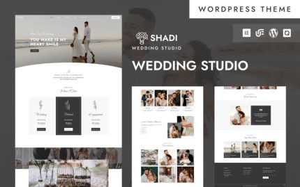 Shadi - Düğün Stüdyosu, Fotoğrafçılık ve Videografi WordPress Elementor Teması