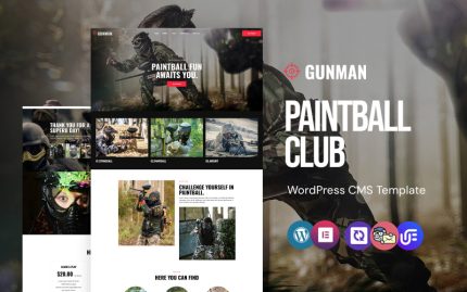 Silahlı Adam - Paintball Kulübü WordPress Elementor Teması
