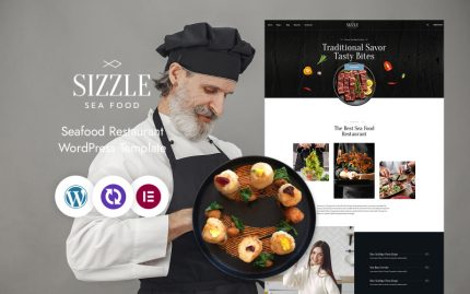 Sizzle – Deniz Ürünleri ve Restoran WordPress Teması WordPress CMS Elementor Teması