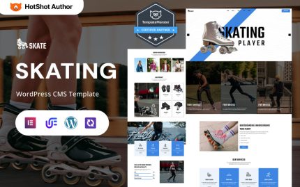 Skate - Paten Okulu, Kaykay Kulübü ve Ekipman Mağazası WordPress Elementor Teması