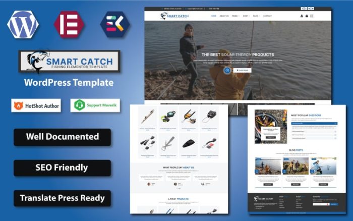 Smart Catch - Balıkçılık Ekipmanları Modern Elementor WooCommerce Teması