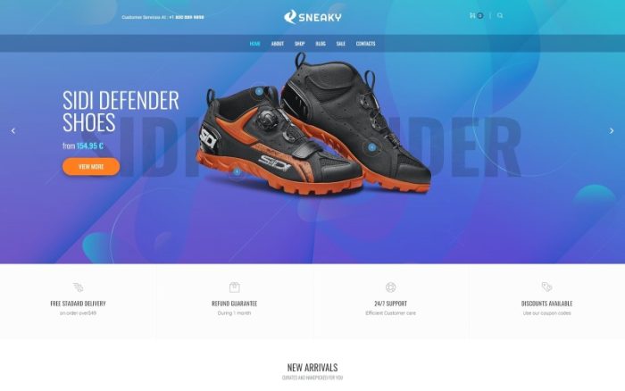 Sneaky - Spor Ayakkabılar Elementor WooCommerce Teması