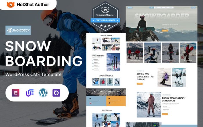 Snowdeck - Snowboard Okulu ve Macera WordPress Elementor Teması