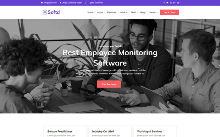 Softd - Mobil Uyumlu BT Çözüm Şirketi WordPress Teması