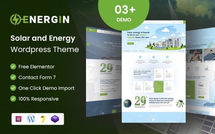 Solar - Ekoloji ve Güneş Enerjisi WordPress Teması