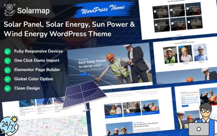Solarmap - Güneş Paneli ve Güneş Enerjisi Elementor Teması