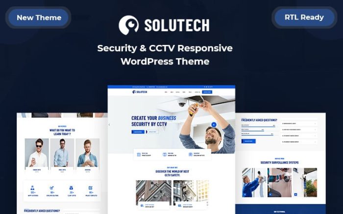 Solutech - Güvenlik ve CCTV Mobil Uyumlu WordPress Teması