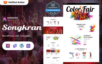 Songkha - Songkran Kutlaması ve Su Festivali WordPress Elementor Teması