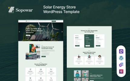 Sopowar - Güneş Panelleri ve Yenilenebilir Enerji WordPress Elementor Teması