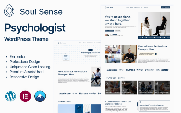 Soul Sense - Psikolog, Terapi ve Psikolojik Danışmanlık WordPress Teması