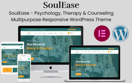 SoulEase - Psikoloji, Terapi ve Danışmanlık Çok Amaçlı Mobil Uyumlu WordPress Teması