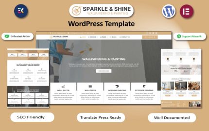 Sparkle & Shine – Duvar Kağıdı ve Boyama Hizmetleri WordPress Elementor Teması