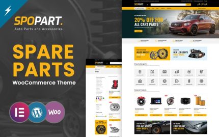 Spopart - Otomobil Parçaları ve Takım Tezgahları Modern Elementor WooCommerce Teması