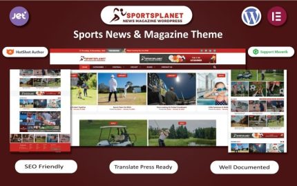 Sports Planet - Haberler ve Dergi WordPress Elementor Teması