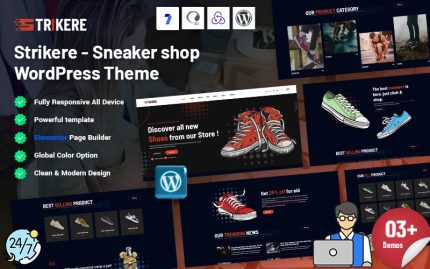 Strikere - Sneaker Shop WordPress Teması