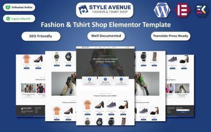 Style Avenue - Moda ve Tişört Mağazası WordPress Elementor Teması