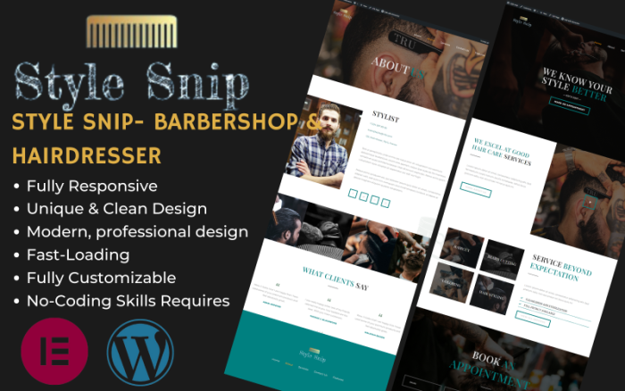Style Snip - Berber & Kuaför Elementor WordPress Teması