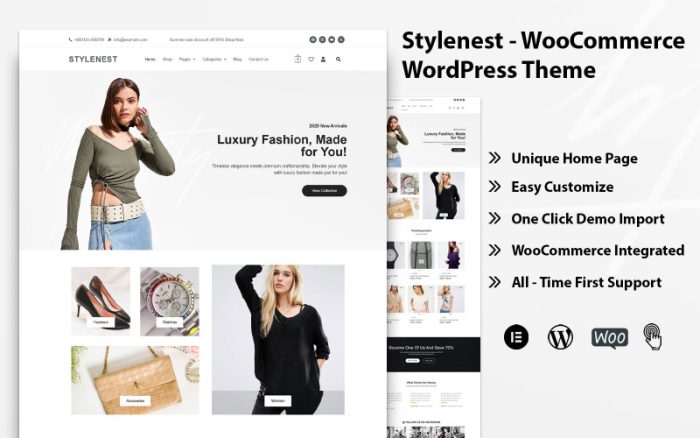 Stylenest - Minimal Moda E-Ticaret WooCommerce Teması
