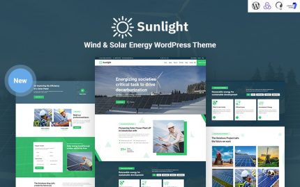 Sunlight - Mobil Uyumlu Rüzgar ve Güneş Enerjisi WordPress Teması