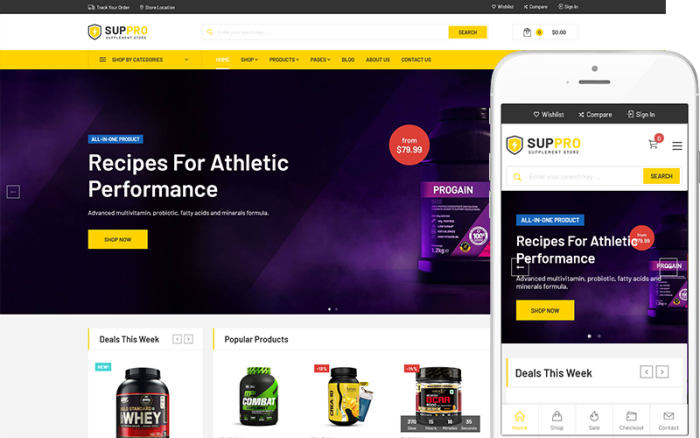 Suppro - Modern Sağlık Takviyesi WooCommerce Teması