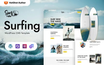 Surfride - Sörf Sporları Kulübü WordPress Elementor Teması