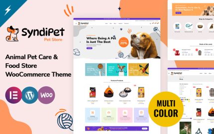 Syndipet - Evcil Hayvan Bakımı ve Yiyecek Mağazası WooCommerce Teması