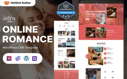 Tanışma Ajansı - Romantik Eşleştirme ve Aşk Bulucu WordPress Elementor Teması