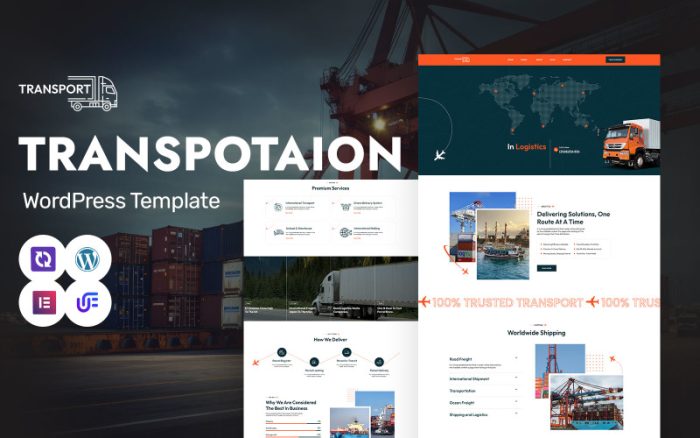 Taşımacılık - Taşımacılık, Kargo ve Lojistik Hizmetleri WordPress Elementor Teması
