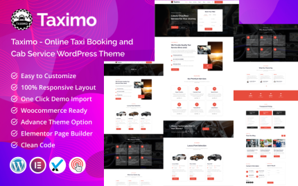 Taximo - Çevrimiçi Taksi Rezervasyonu ve Taksi Hizmeti WordPress Teması