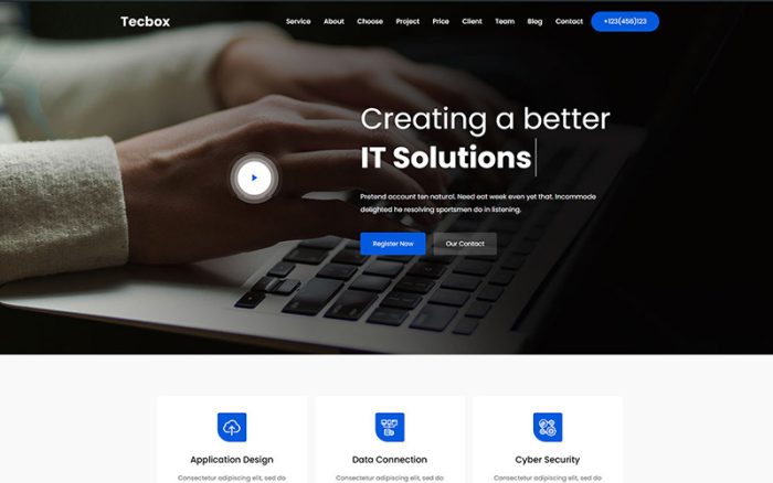 Tecbox - One Page It Çözüm WordPress Teması