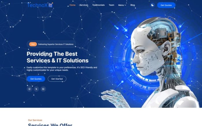 Technoxit | BT Çözümleri ve İş Hizmetleri Çok Amaçlı Mobil Uyumlu WordPress Teması
