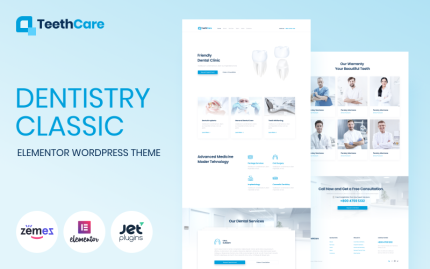 TeethCare - Diş Hekimliği Klasik WordPress Elementor Teması