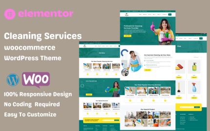 Temizlik Hizmetleri - Modern WooCommerce Elementor WordPress Teması