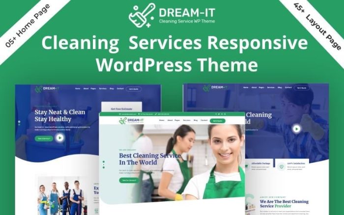 Temizlik Hizmetleri Şirketi Elementor WordPress Teması.